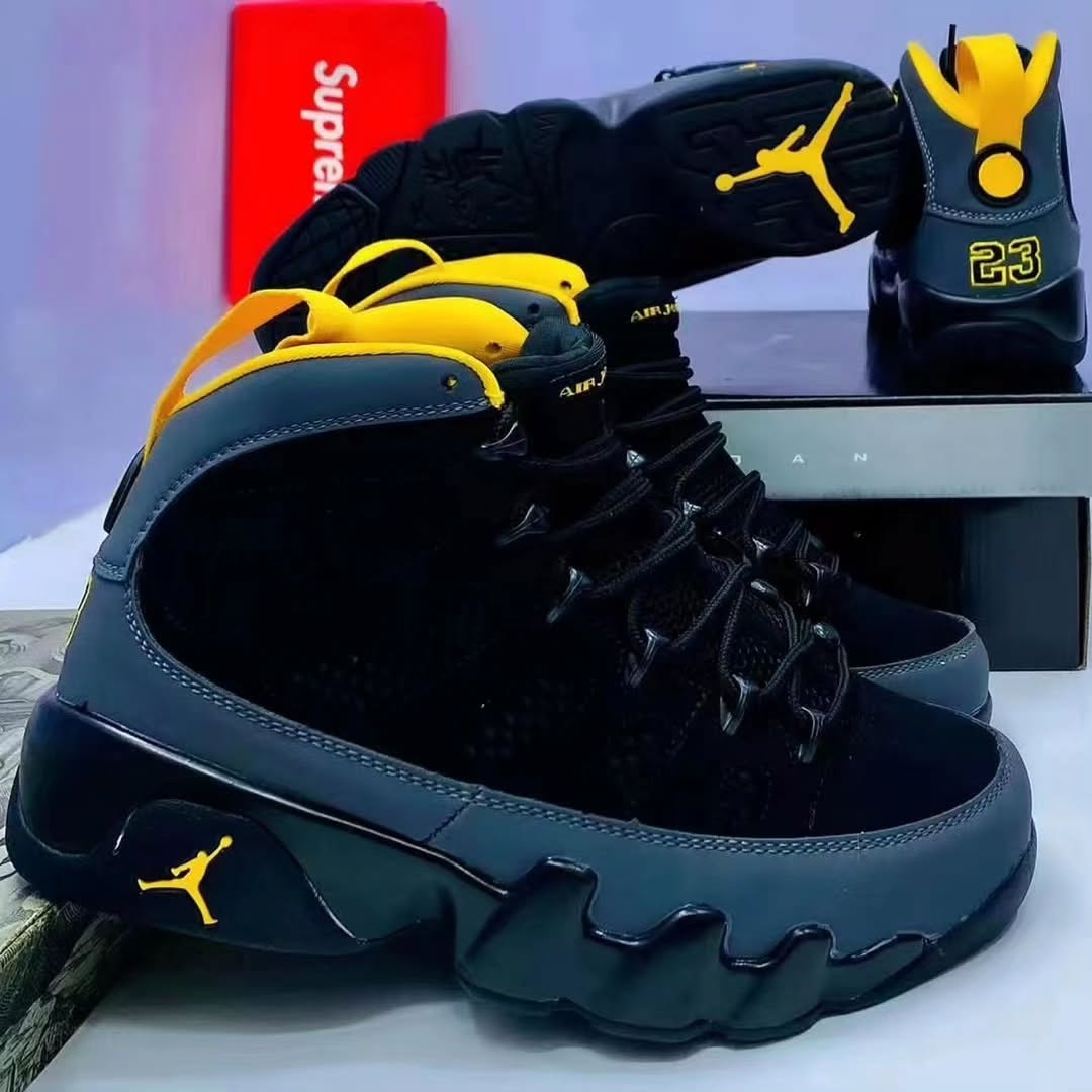 Air Jordan 9 'Dark Charcoal University Gold