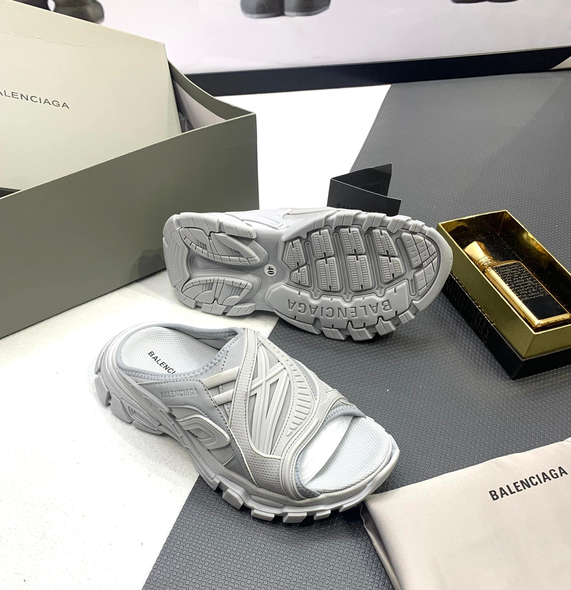 Iconic Balenciaga Track Slides