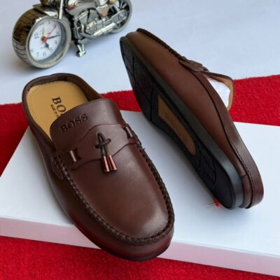 BOSS Brown Leather Classic Loafers