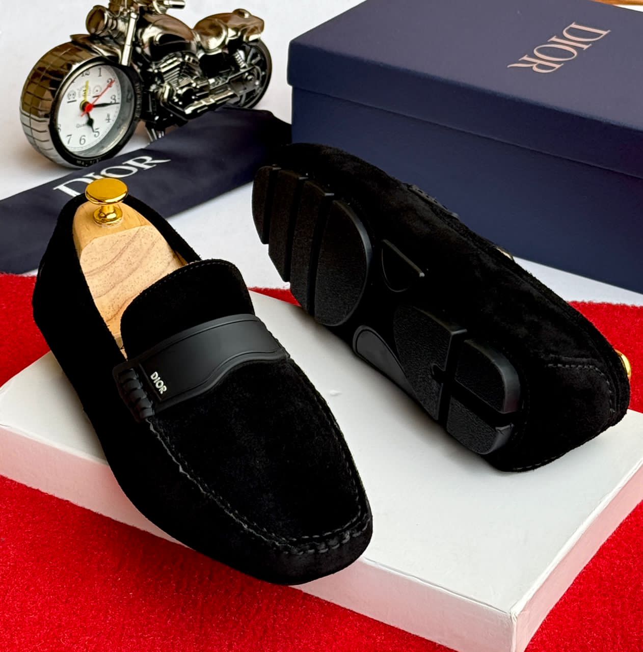Dior Men’s Black Suede Loafers – Luxury Designer Shoes