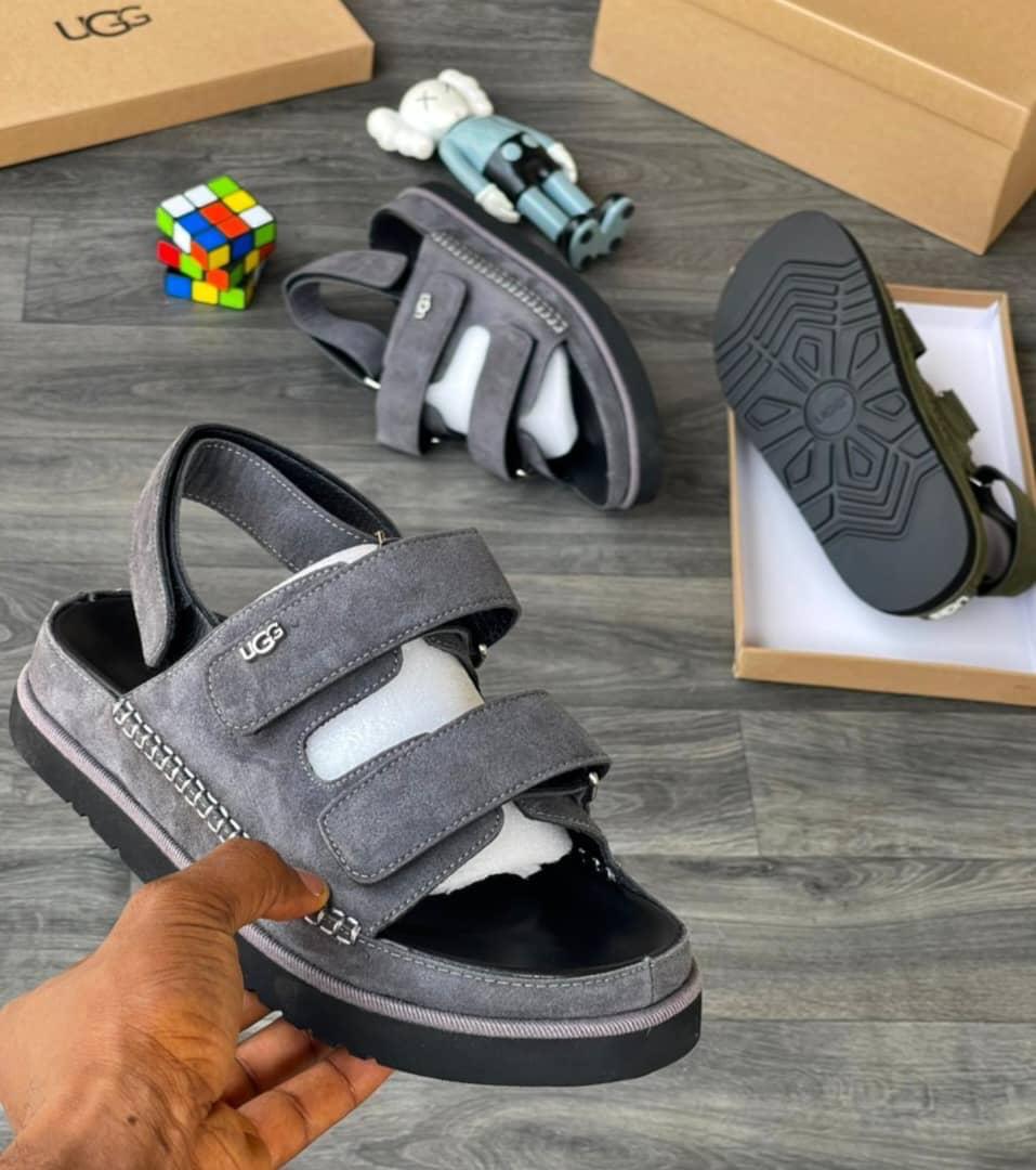 Classic Black UGG Suede Comfort Sandals - Image 2