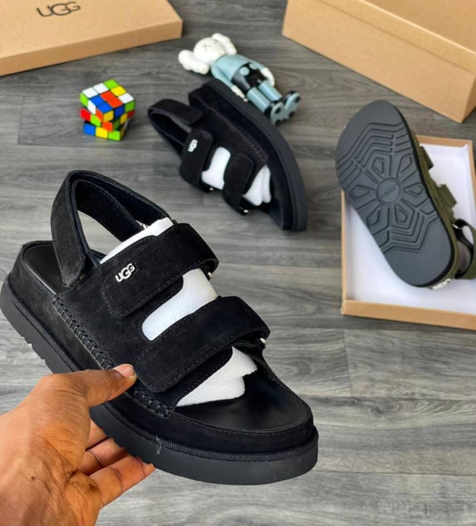 Classic Black UGG Suede Comfort Sandals