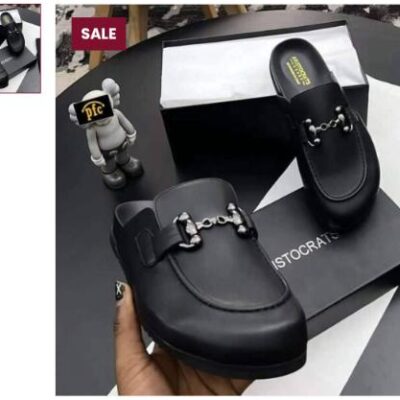 Aristocrats Black Leather Mules