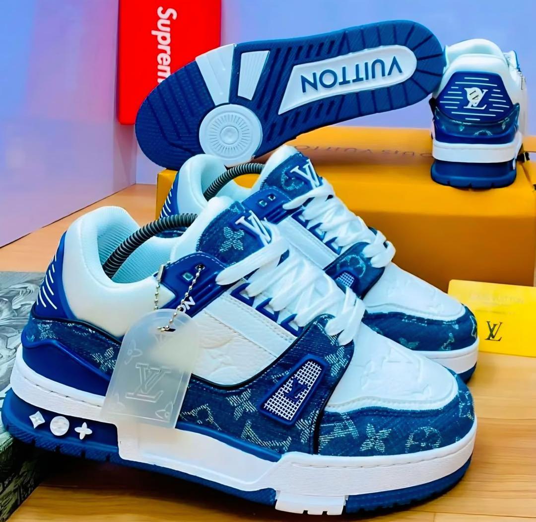 Trendy Blue and White Chunky Trainers