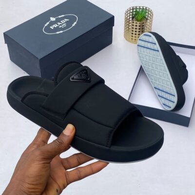 Prada Milano Men’s Luxury Black Matte Slides