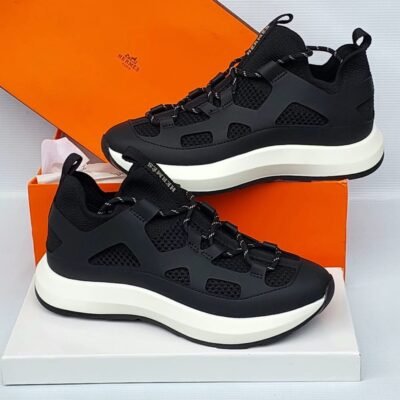 Black Luxury Sneakers with White Sole | Splendourman