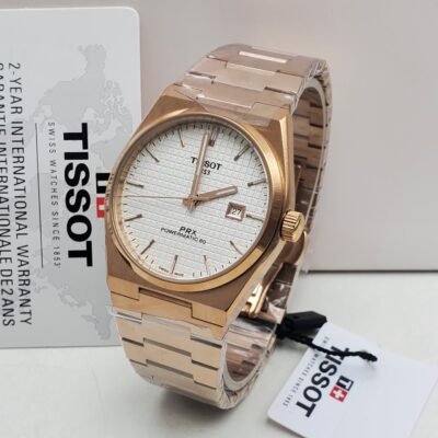 Tissot PRX Powermatic 80 Rose Gold Watch with White Face | Splendourman