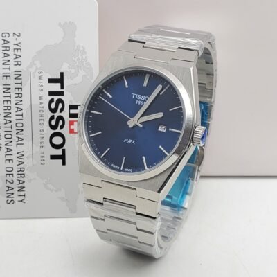 Tissot PRX Blue Face Silver Band Watch | Splendourman