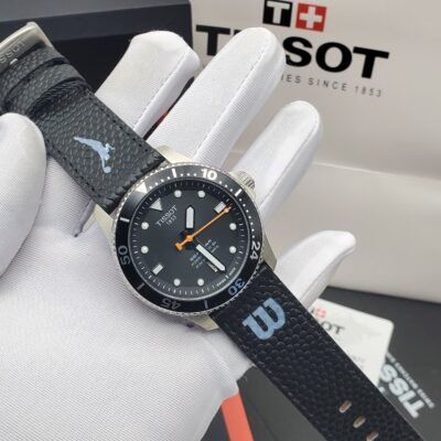 Tissot Black Leather Strap Watch with Modern Design | Splendourman