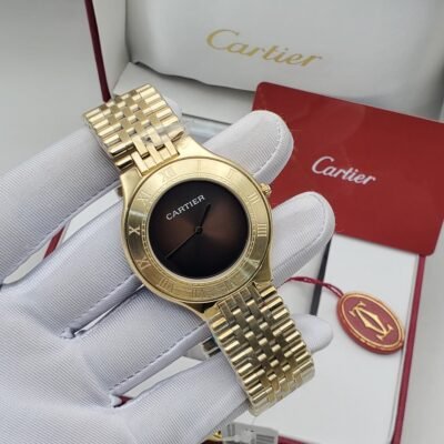 Cartier Gold Watch with Black Dial – Timeless Luxury for the Discerning Individual