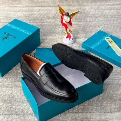 Steve Riot Black Leather Loafers for Men – Luxury Comfort